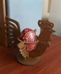 Chicken figurine easter egg display stand
