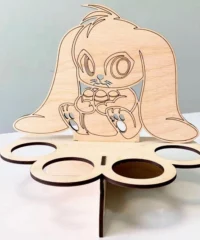 Engraved easter bunny egg stand for 4 eggs