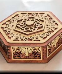 Six sided wooden box