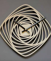 Spiral square wood clock