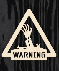 Warning Sign With Zombie Hand