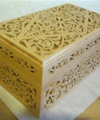 Wood carved jewelry box