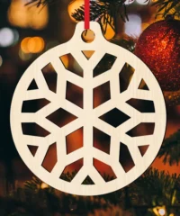 Wooden Ornament With Snowflake
