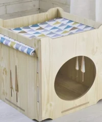 Wooden cat house laser cut simple and cozy pet house