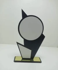 Wooden employee recognition trophy