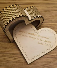 Wooden heart shaped trinket box