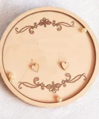 Wooden round engagement ring