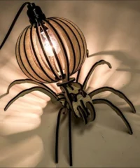 Wooden spider shaped lamp Wooden spider shaped lamp