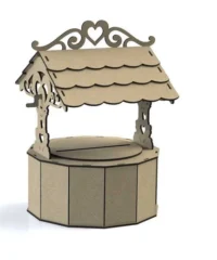Wooden wishing well card box