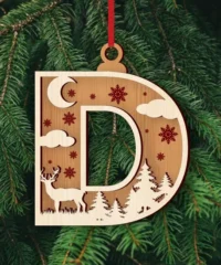 Alphabet D Christmas Ornament