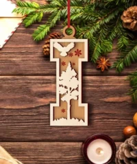 Alphabet I Christmas Ornament