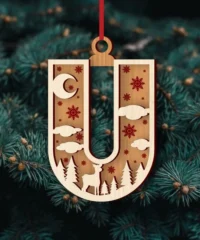 Alphabet U Christmas Ornament