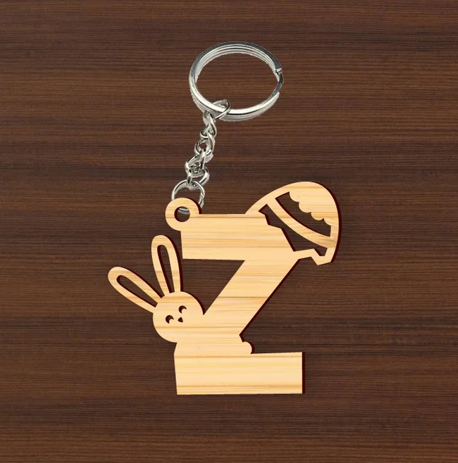 Easter Letter Z Keychain