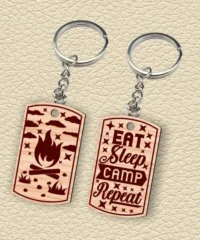 Eat Sleep Camp Repeat Keychain