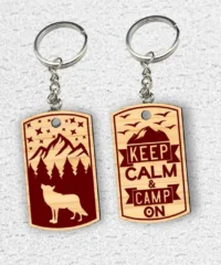 Keychain Keep Calm And Camp On