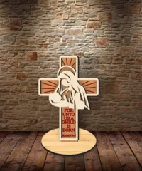Mary And Jesus Christian Standing Cross