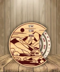 Mountain Round Perpetual Calendar