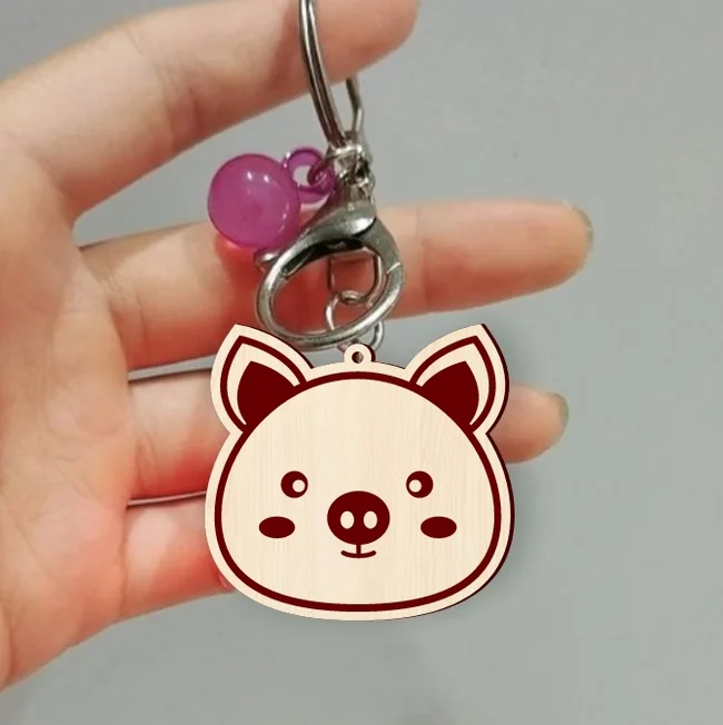 Pig Face Keychain