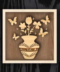 3D Mothers Day Flowers Shadow Box