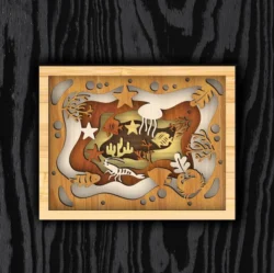 3D Underwater Sea Shadow Box