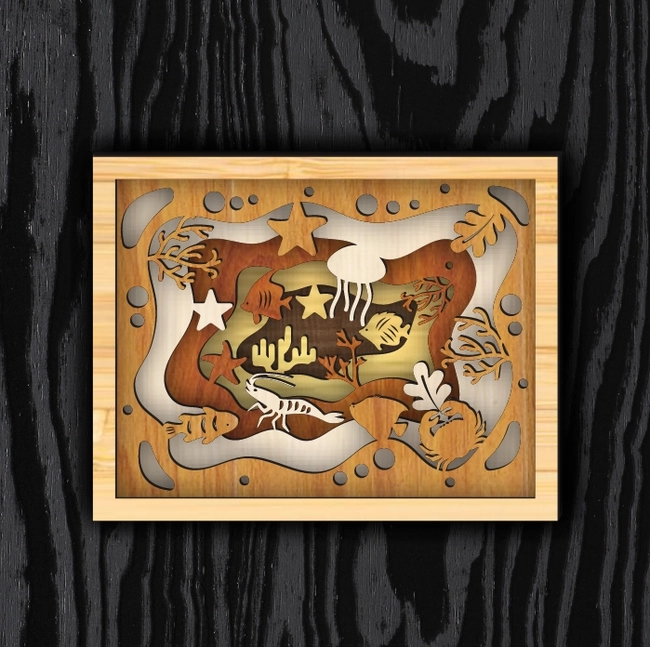 3D Underwater Sea Shadow Box