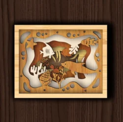 3D Underwater Sea Shadow Box