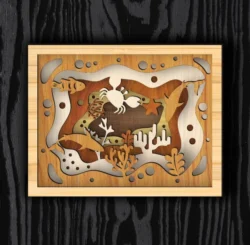 3D Underwater Sea Shadow Box