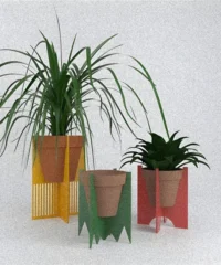 Acrylic plant pot stand collection