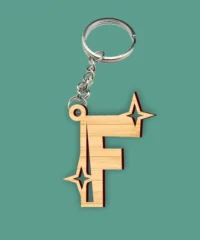 Alphabet F Wooden Keychain