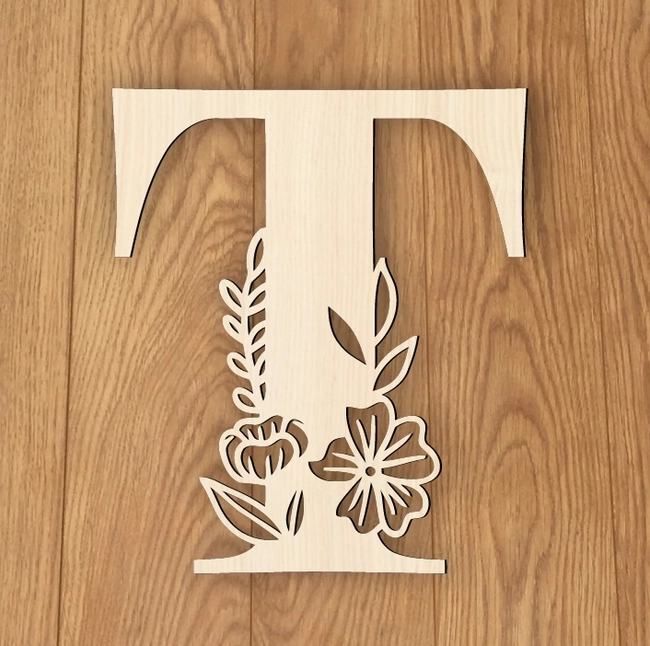 Alphabet T And Flower