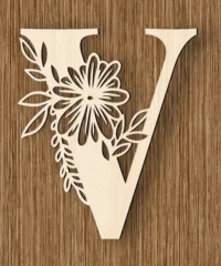 Alphabet V And Flower