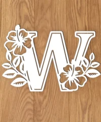 Alphabet W And FlowerAlphabet W And Flower