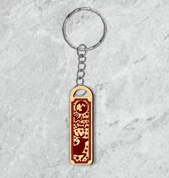 Believe In Santa Christmas Keychain