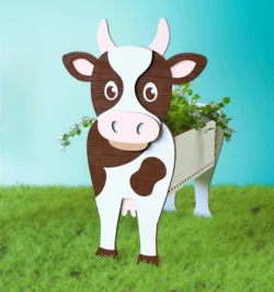 Cow flower pot