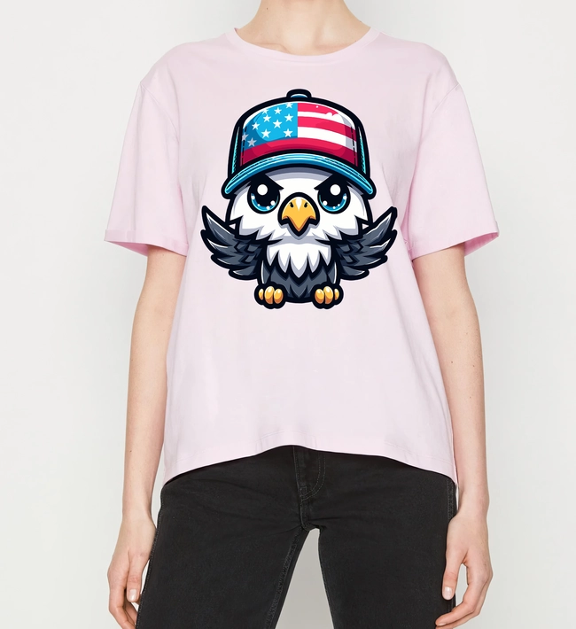 Eagle Wearing Hat American Flag