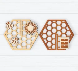 Flower And 3D Honeycomb Flower And 3D Honeycomb