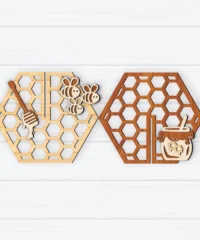 Honey Jar And 3D Honeycomb Honey Jar And 3D Honeycomb