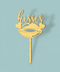 Kiss Valentine's Day Cake Topper