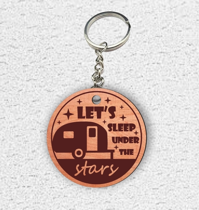 Let's Sleep Under The Stars Camping Keychain