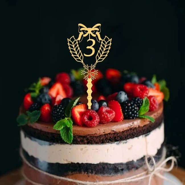 Number 3 Birthday Cake Topper