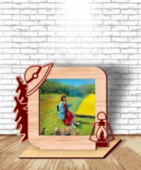 Oil Lamp Camping Photo Frame