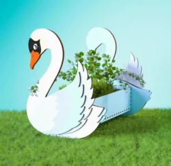 Swan flower pot