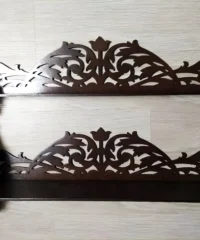 Two tier carved wall shelf