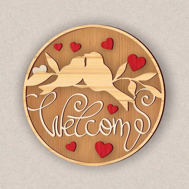 Welcome Valentine's Day Round Signs