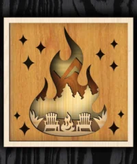 3D Layer Fire Camping