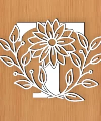 Alphabet T And Flower