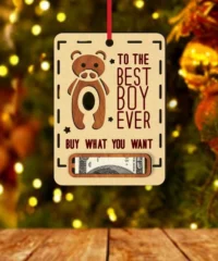 Bear Baby Boy Money Card