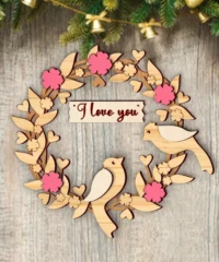 Couple Bird Valentine's Day Wreath
