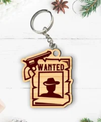 Cowboy Wanted Poster Western Keychain