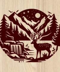 Deer With Mountain